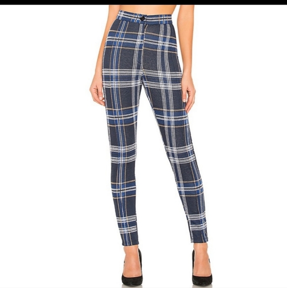 Free People Pants - Free People Carnaby Blue Plaid Pants